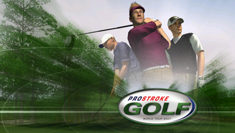 ProStroke Golf World Tour 2007 title screen for PSP